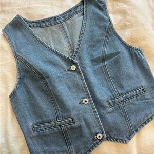 Light Wash Denim Vest